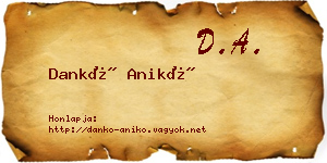 Dankó Anikó névjegykártya