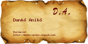 Dankó Anikó névjegykártya